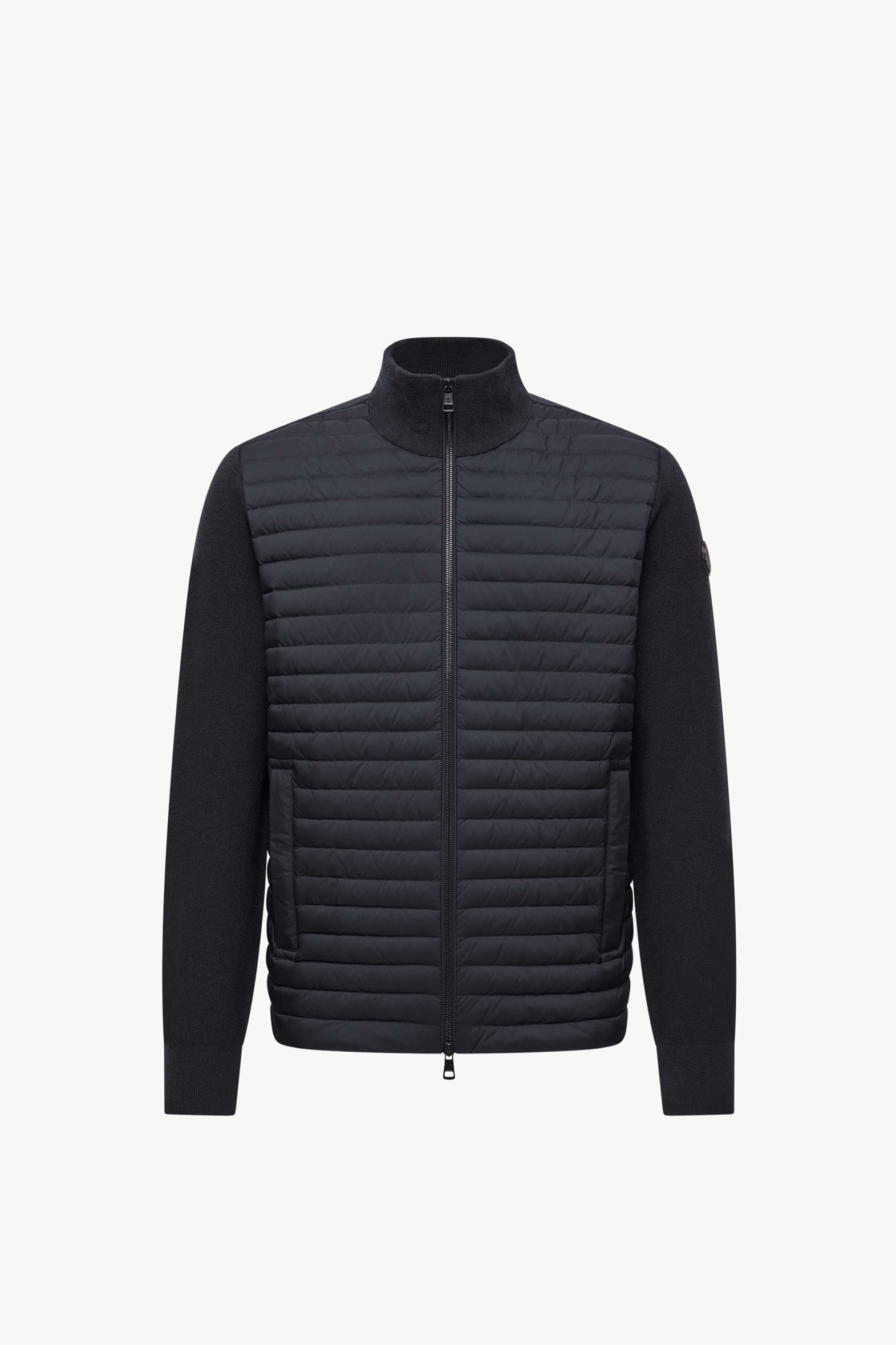 Padded Wool & Cashmere Zip-Up Cardigan Men Blue Moncler 2